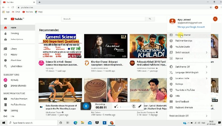 How To Create YouTube Channel in Hindi